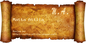 Matta Attila névjegykártya